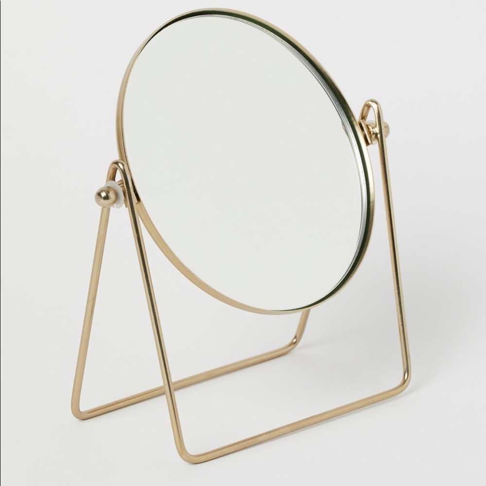 Gold metal table mirror mid century modern vanity mirror